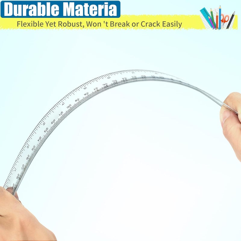 Duchong 32 Pack Clear Ruler 12 Inch Bulk with Centimeters and Millimeters, Metric Rulers Measuring Drawing Tool for Kids, Ideal Back to School Office Home Supplies - Image 3